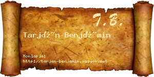 Tarján Benjámin névjegykártya